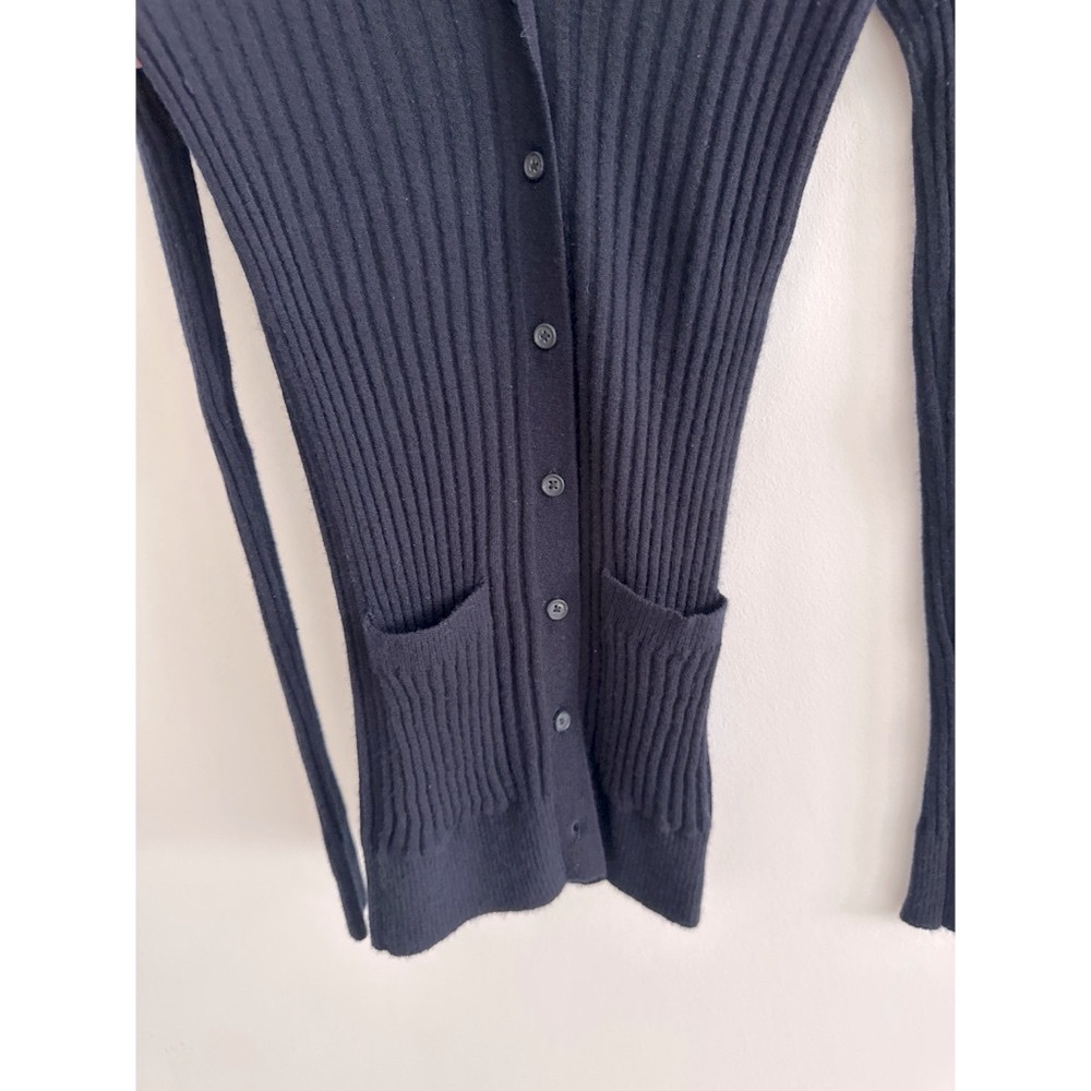 VINCE Rib Skinny Cashmere Cardigan Coastal Blue | XS - Picture 6 of 11